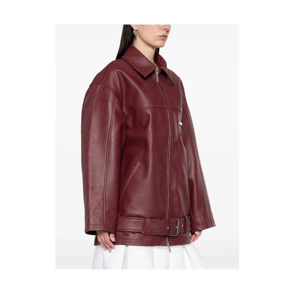 Remain Birger Christensen Rode Rits-Front Geriemde Buitenkleding Jas Red Dames