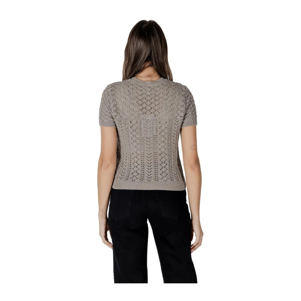 Only Bruin Ronde Hals T-shirt Brown Dames