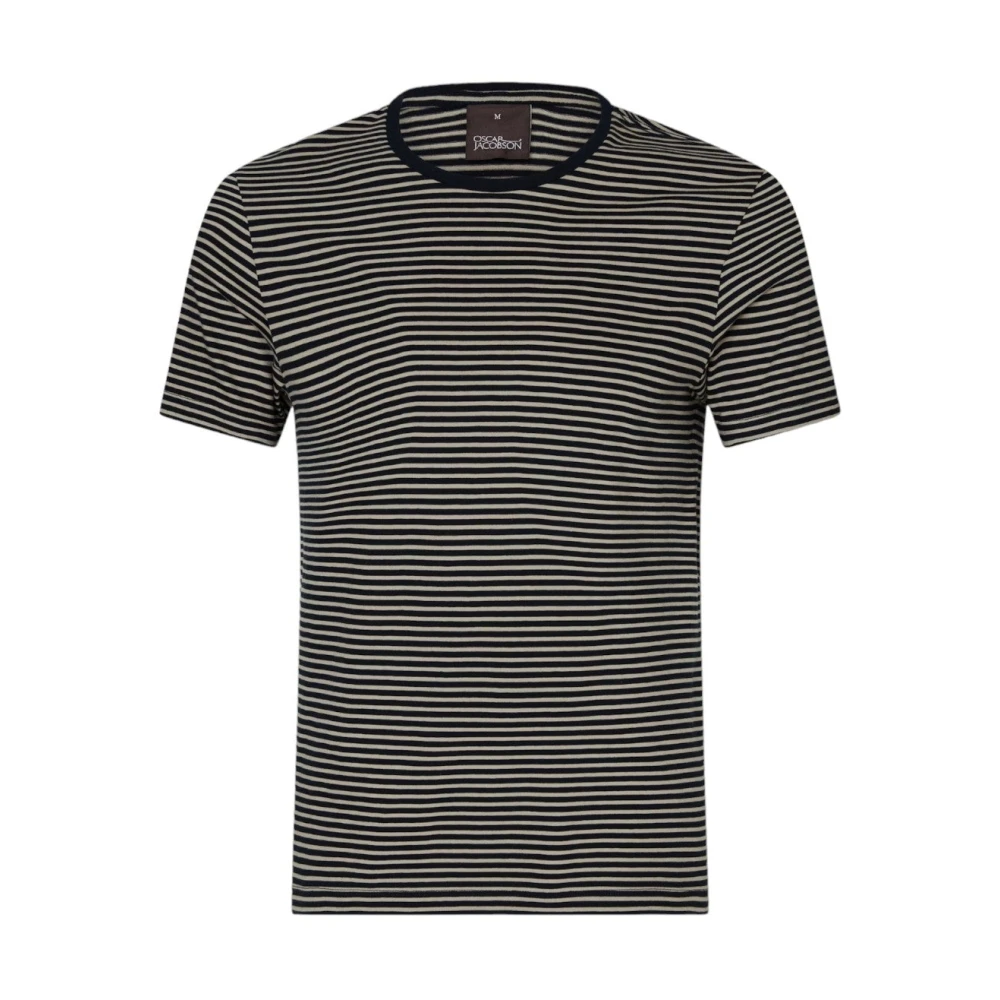 Oscar Jacobson Randig Slim Fit T-shirt Black, Herr