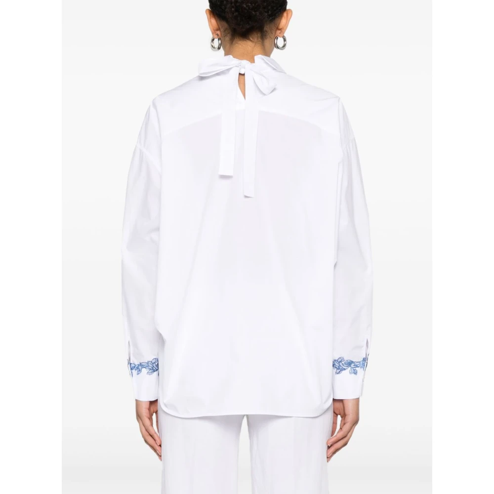 Ermanno Scervino Witte Button-Up Shirt met Plooien White Dames