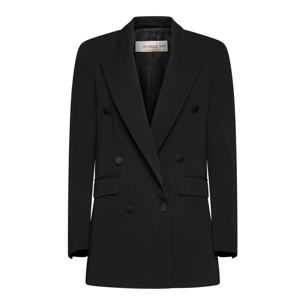 Blanca Vita Dubbelborstige Jassen Black Dames