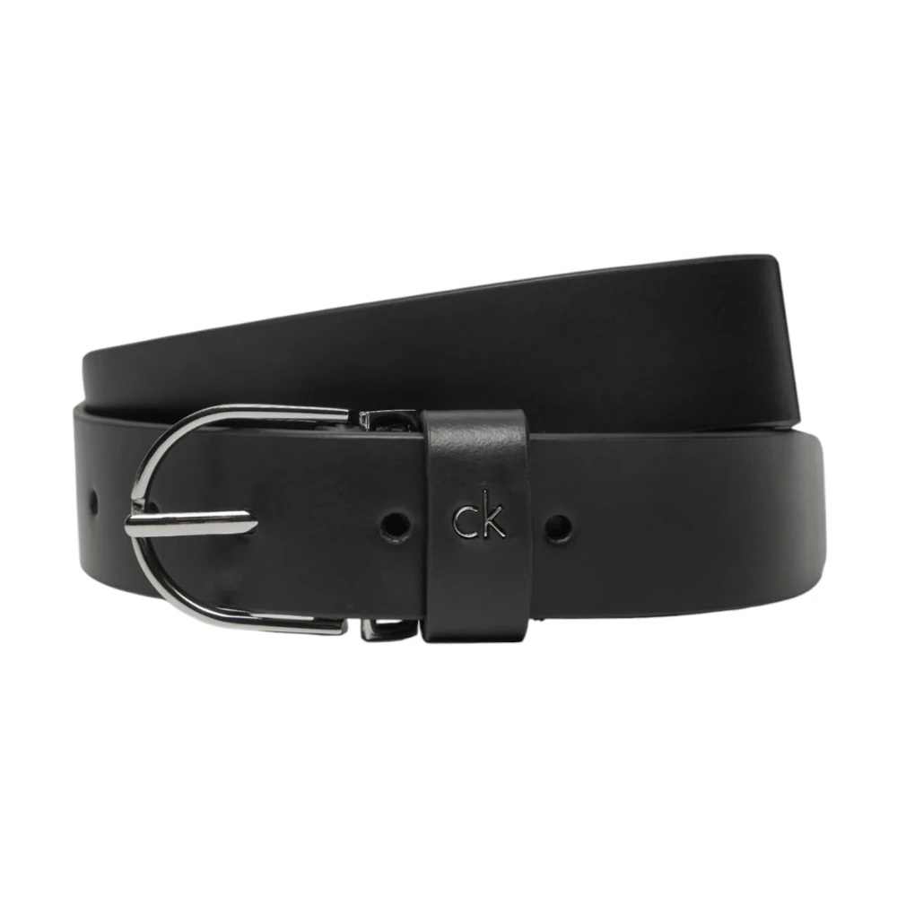 Calvin Klein Leren riem CK METAL LOOP RND BUCKLE 3.0 Logoschrift eenvoudige doornsluiting