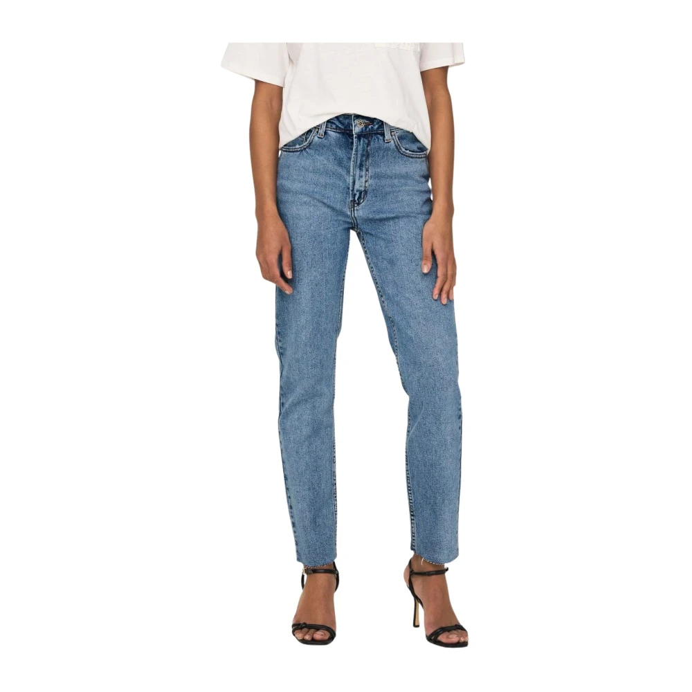 Only Donna Blu - Emily - Jeans Dritti Lavaggio Chiaro A Vita Alta - Immagine 3