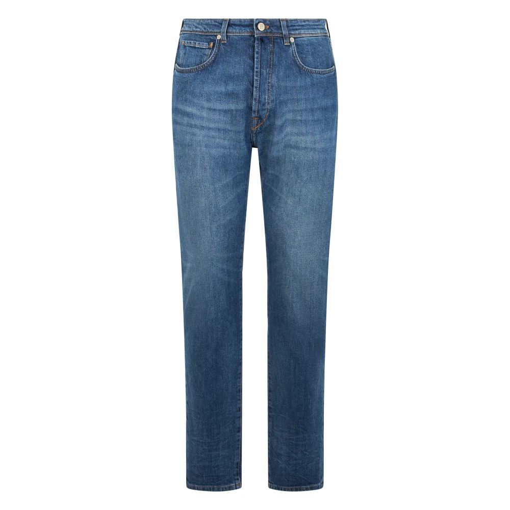 Slowear Men's Blue Slim Fit Jeans, W32, Straight Jeans In Elastic Cotton