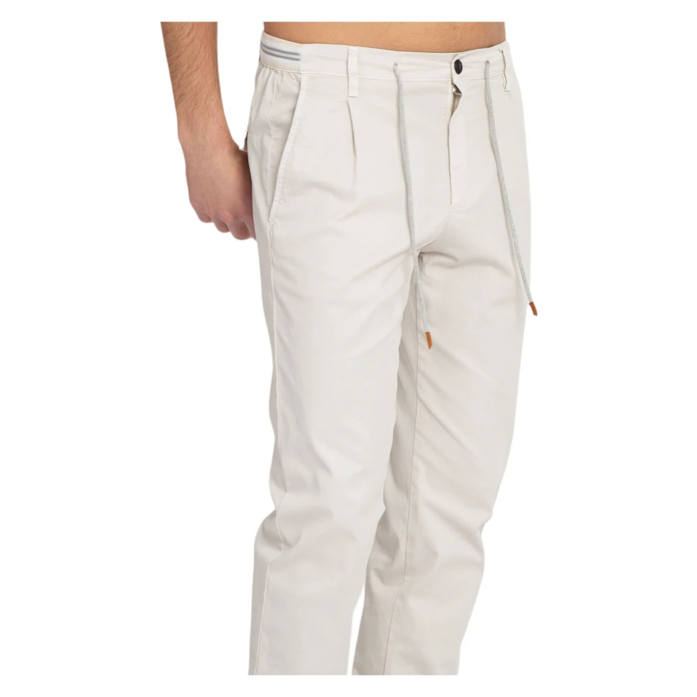 Eleventy Sabbia Elastische Joggerbroek met Zijstrepen Beige Heren