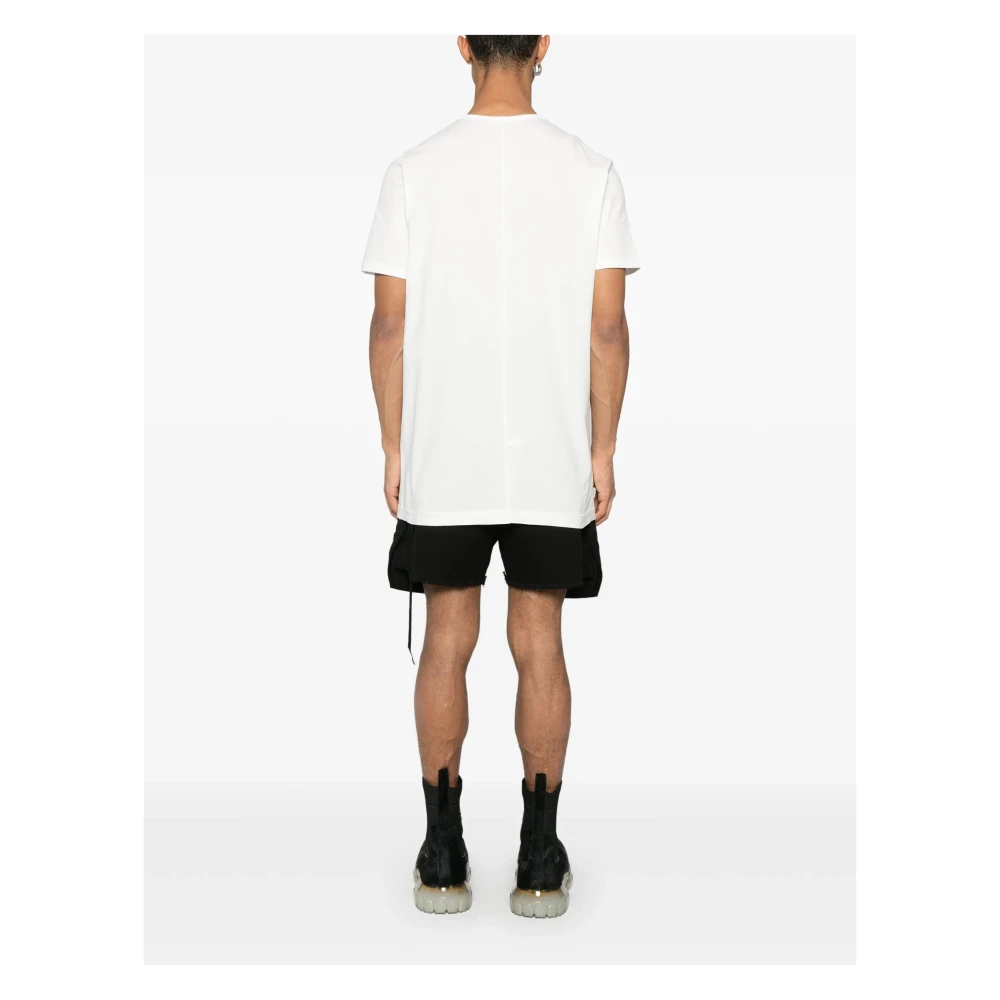 Rick Owens Wit Crew Neck T-shirt Front Print White Heren