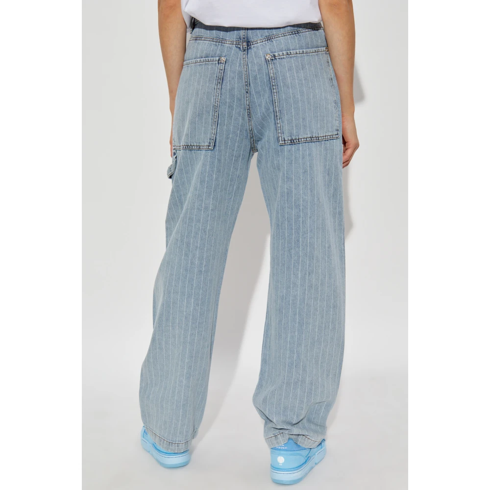 Munthe Jeans met streep patroon Blue Dames