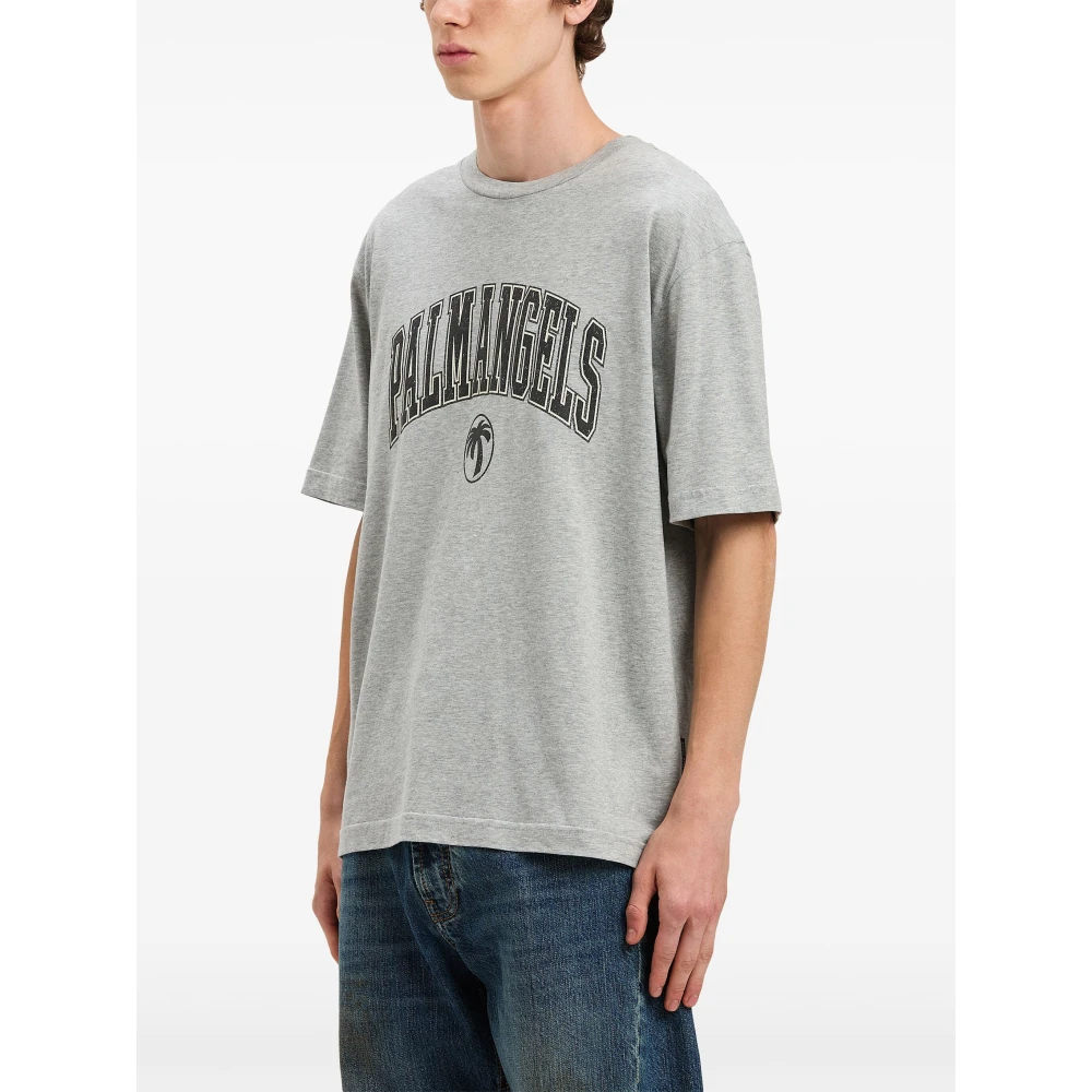 Palm Angels Grijze College Slim Tee Gray Heren