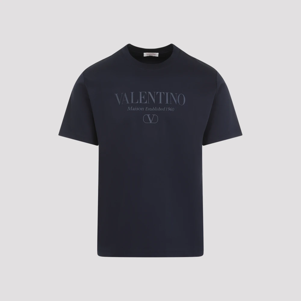 Valentino Blauwe T-shirts Polos voor Mannen Blue Heren
