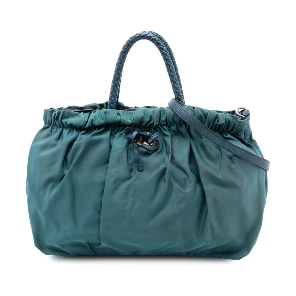 Prada Vintage Women's Blue Pre-Owned Carryall Bag