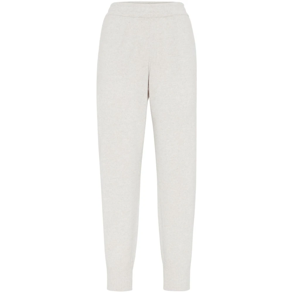 BRUNELLO CUCINELLI Witte Wollen Broek Elastische Taille White Dames