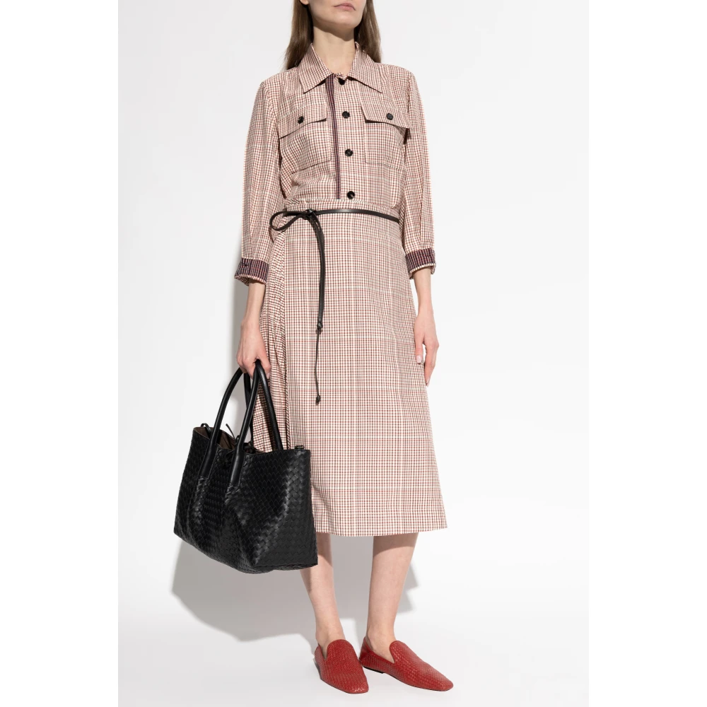 Bottega Veneta Geruite Overhemd Red Dames