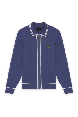 Tipped Knitted Zip Through Jacket