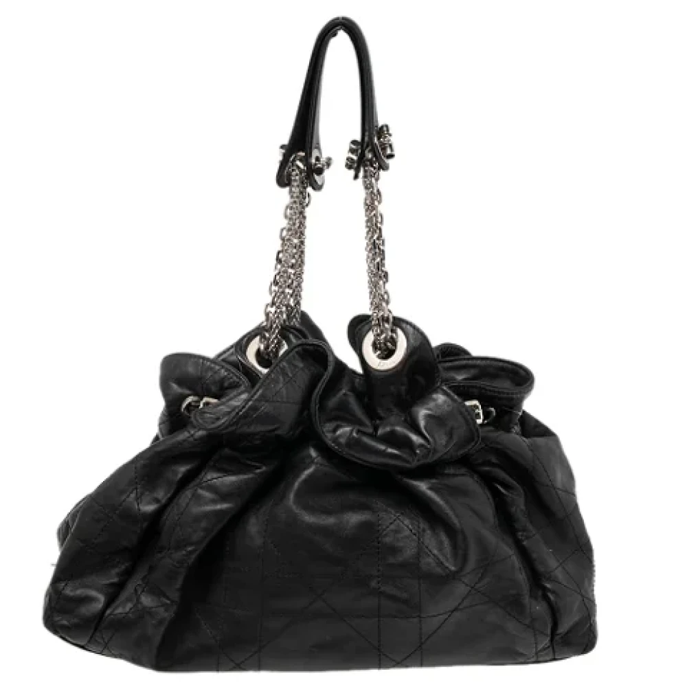 Dior Vintage Pre-owned Leather handbags Black Dames