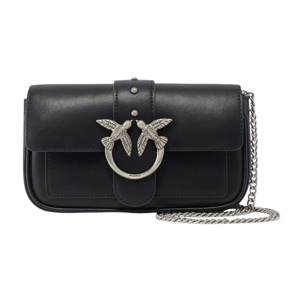 Pinko , Cross Body Bags, Female, Black, One Size, Pocket Love One Simply