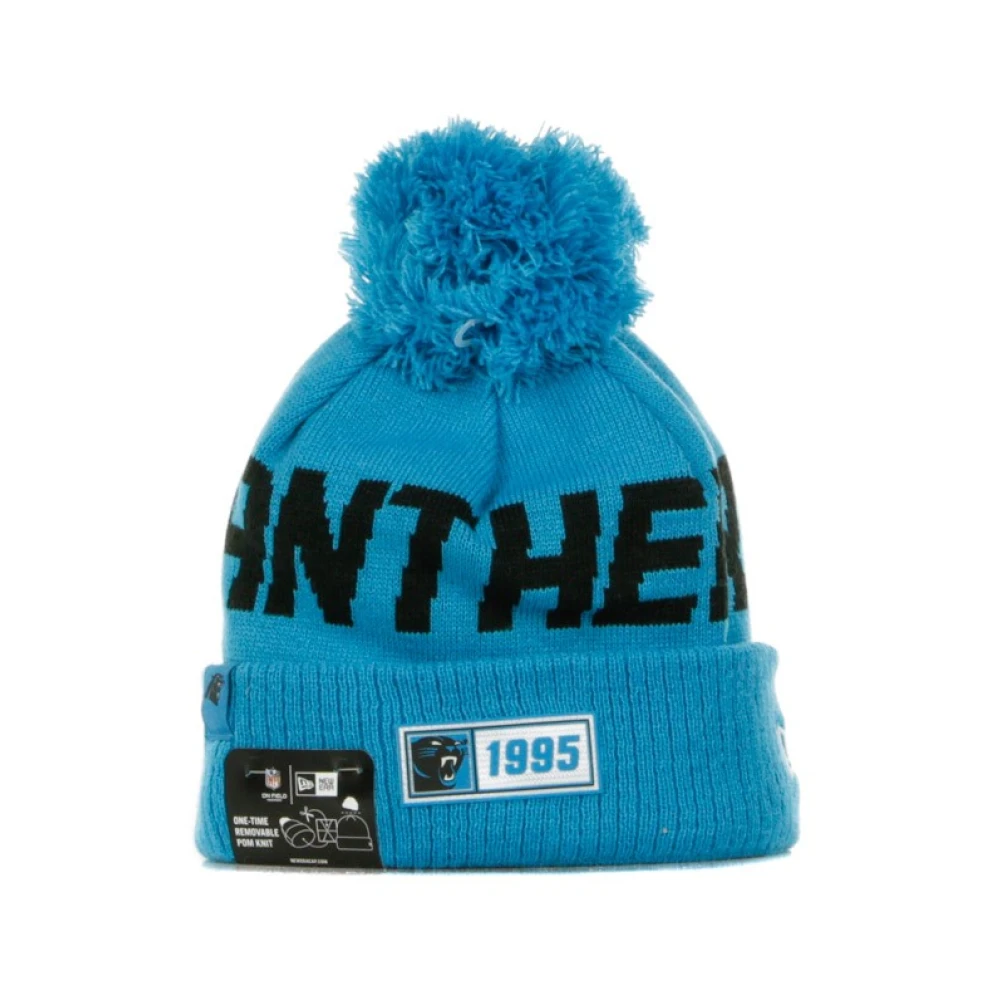 New Era Men's Blue Sport Knit Pom Pom Hat Team Colors - Accessories - One Size - Accessories