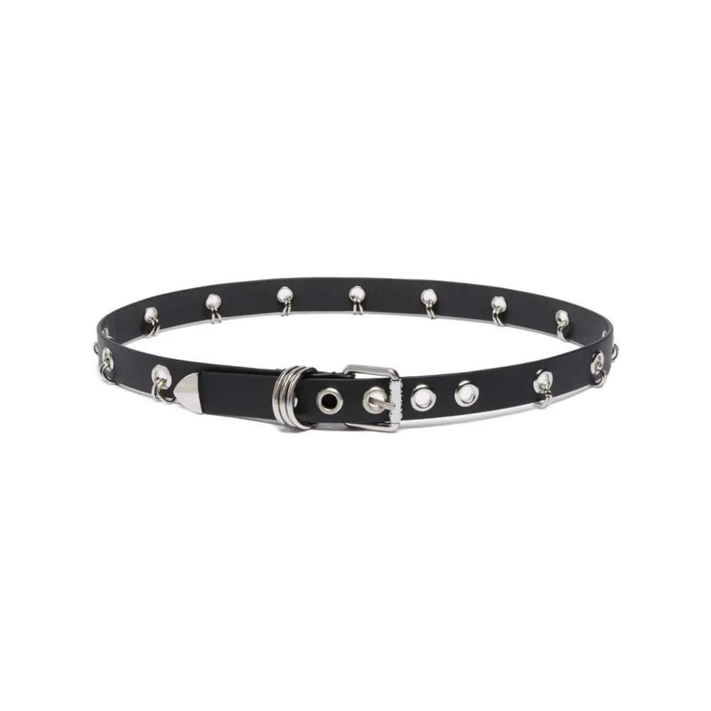 Pinko Zwarte Leren Riemen Black Dames
