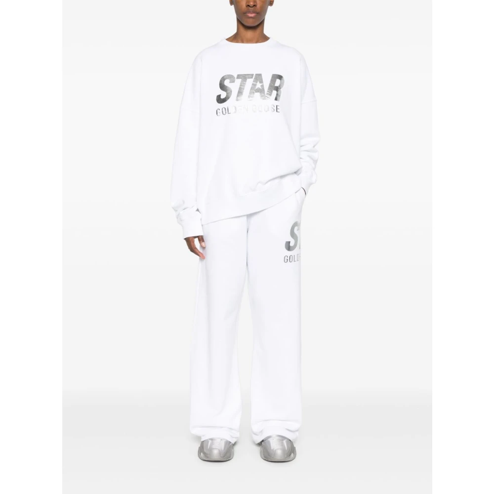 Golden Goose Witte broek met elastische tailleband en zakken White Heren