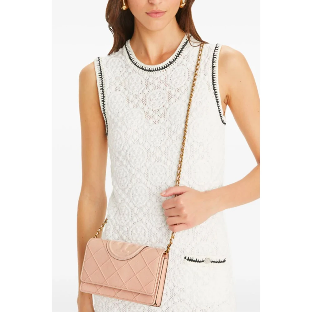 TORY BURCH Roze Leren Diamantpatroon Schoudertas Pink Dames