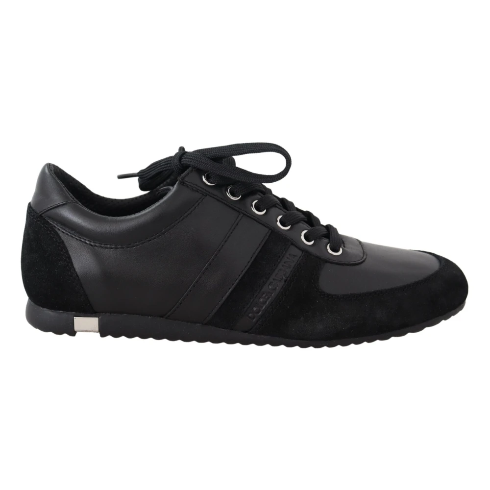 Dolce & Gabbana Black Sneakers, Male, 5 Uk, Leather Casual Trainers Shoes