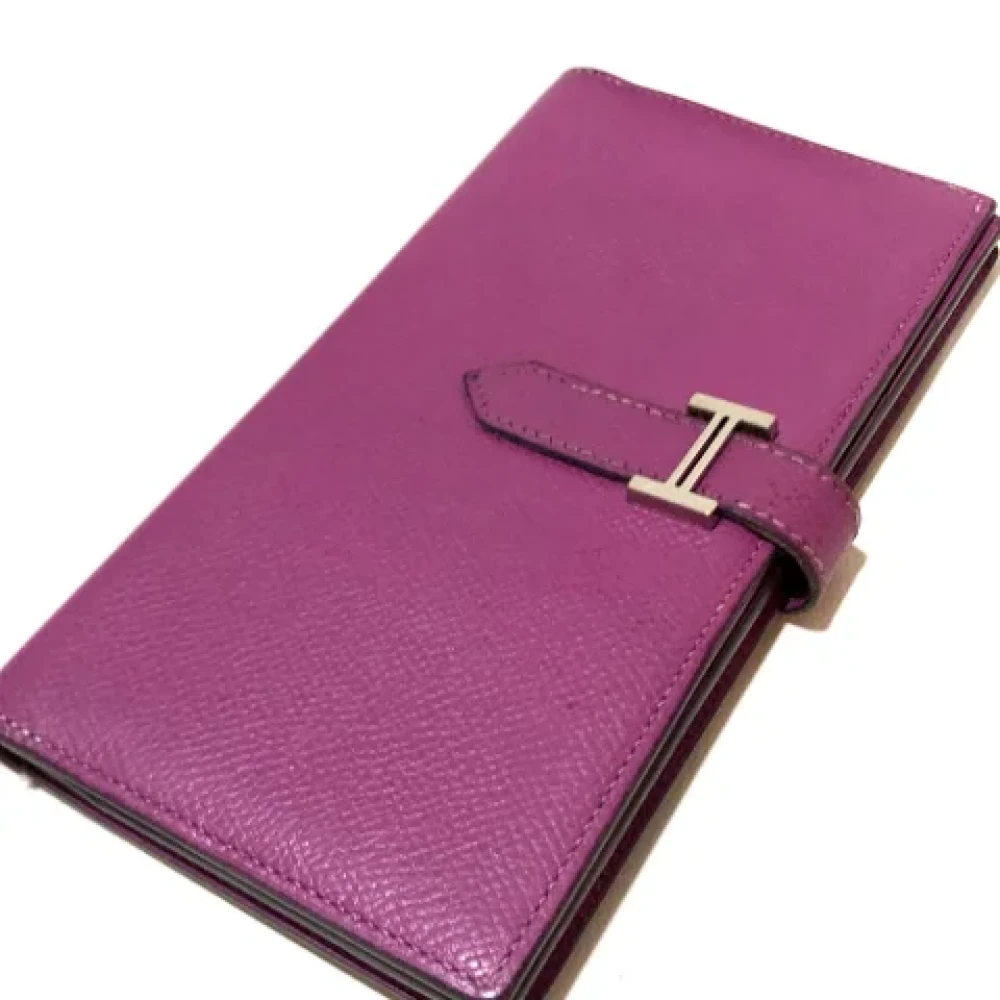 Hermès Vintage Pre-owned Leather wallets Purple Dames