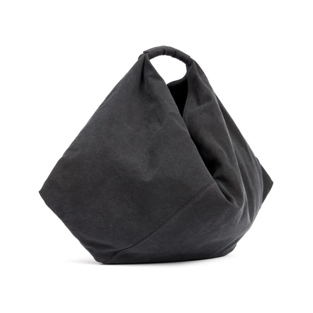 MM6 Maison Margiela Canvas Schoudertas met Gedrapeerd Detail Gray Dames