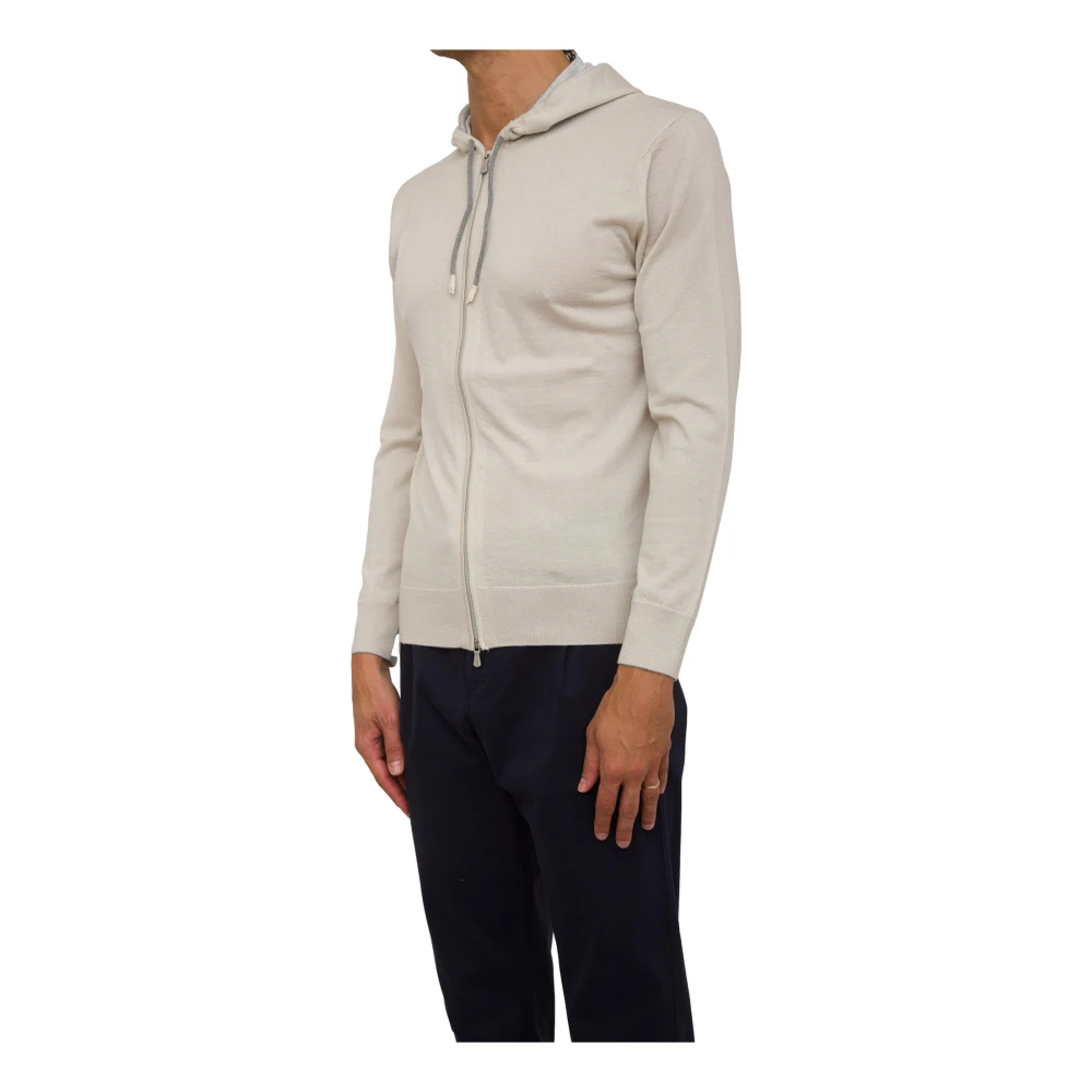 Eleventy Beige Hoodie met volledige rits Beige Heren