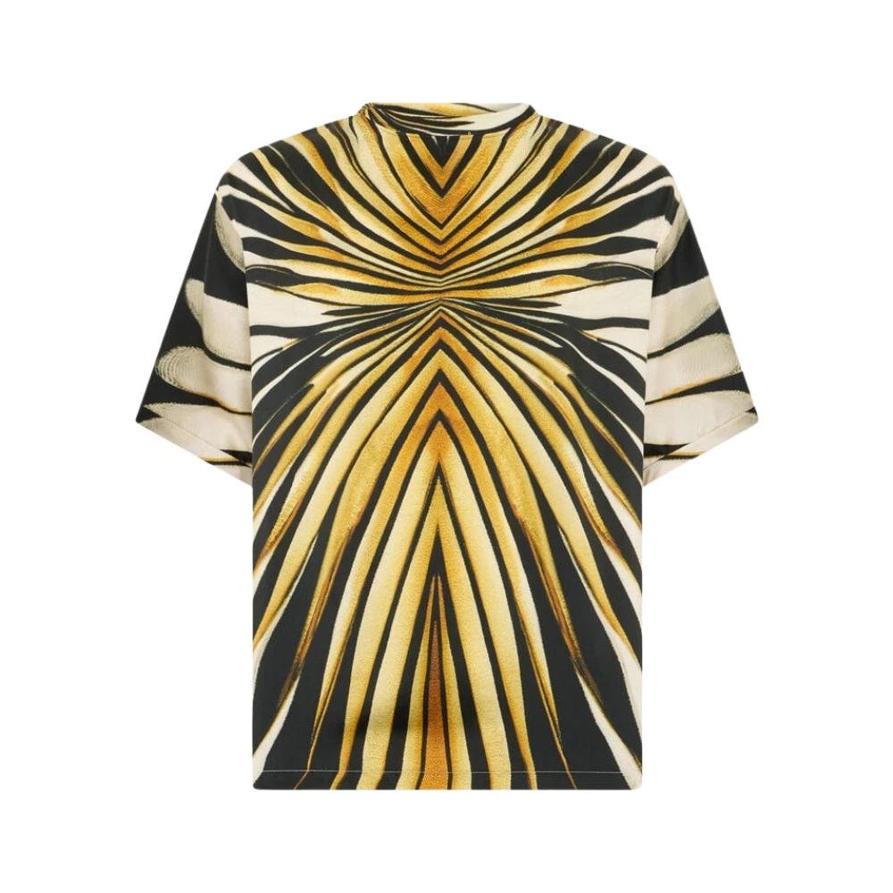 Roberto Cavalli Men's Multicolor Ray Of Gold Print T-Shirt - T-Shirts - L - Tops