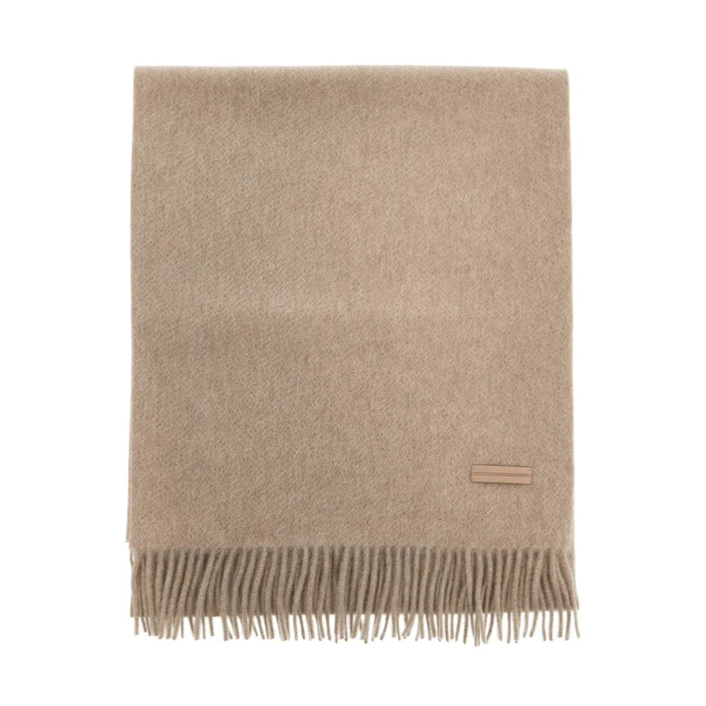 Er egildo Zegna Luxe Oasis Cashmere Fringe Sjaal Beige Unisex