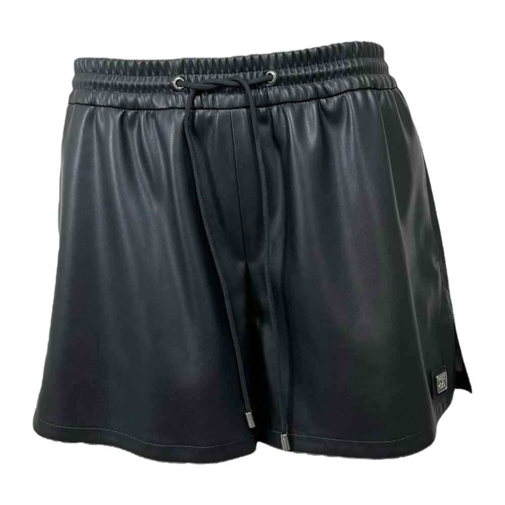 Hugo Boss Zwarte Dames Shorts in Lederlook Black Dames