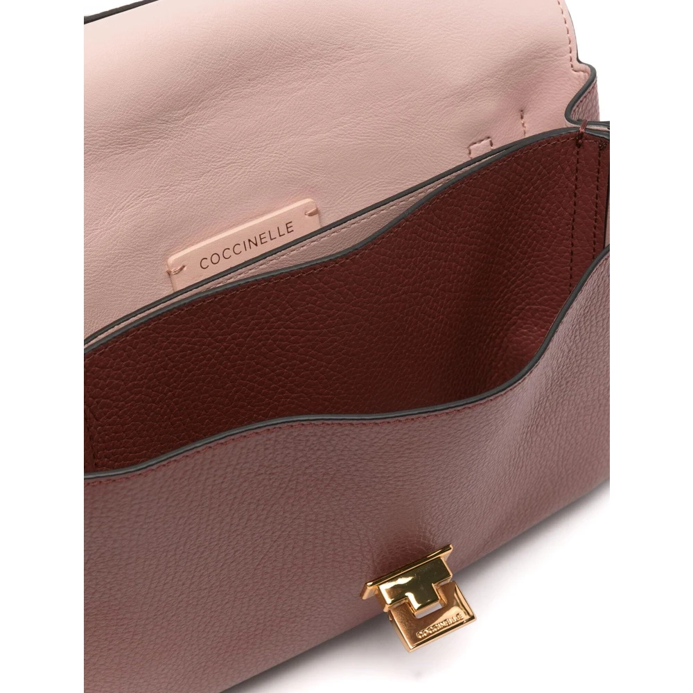 Coccinelle Bruin Leren Schouder Crossbody Tas Brown Dames
