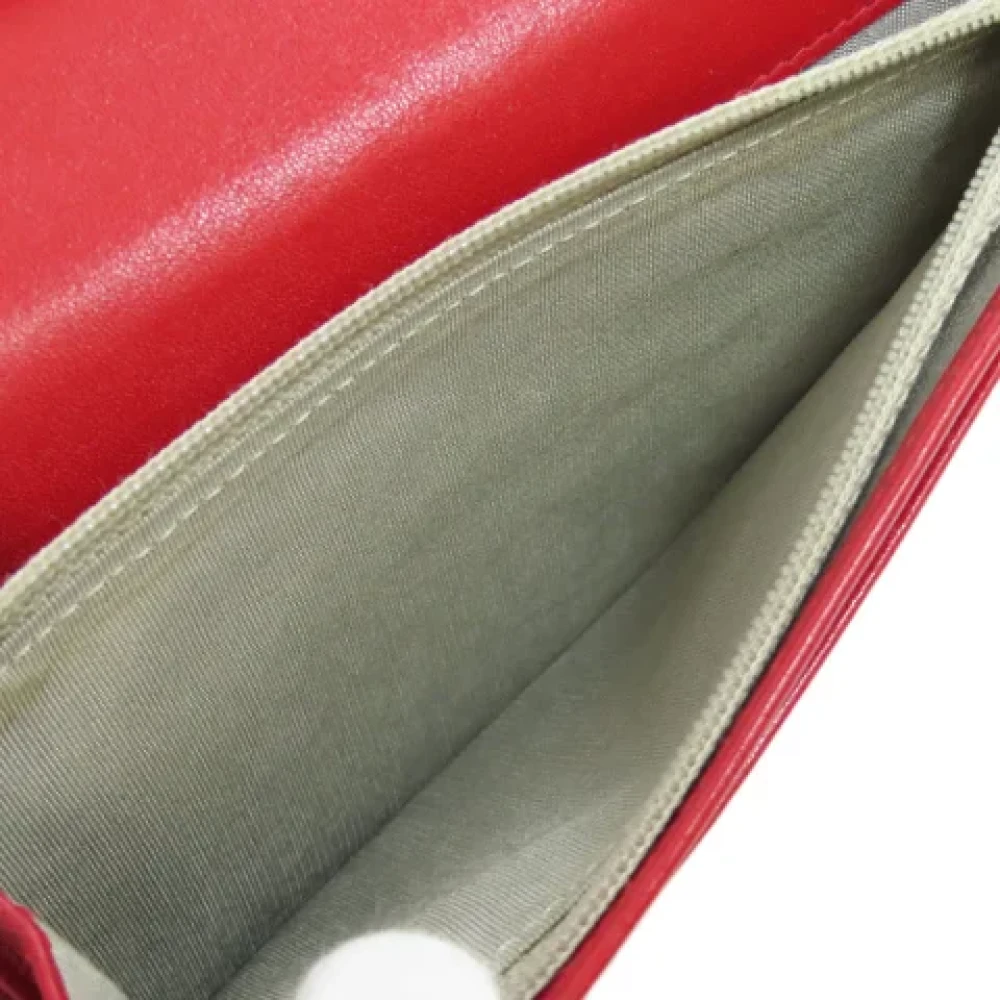 Chanel Vintage Pre-owned Leather wallets Red Dames