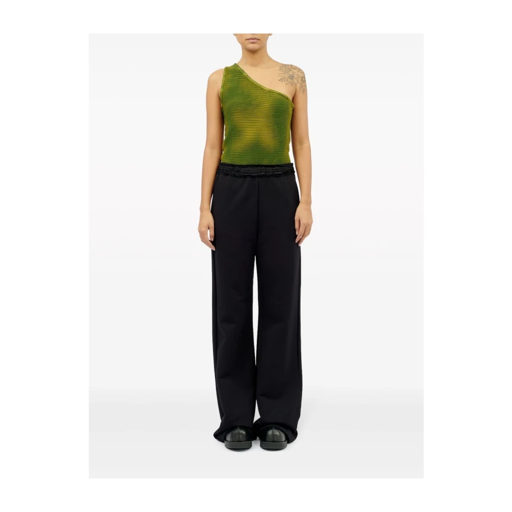 MM6 Maison Margiela Gerimpelde katoenen broek Zwart Black Dames