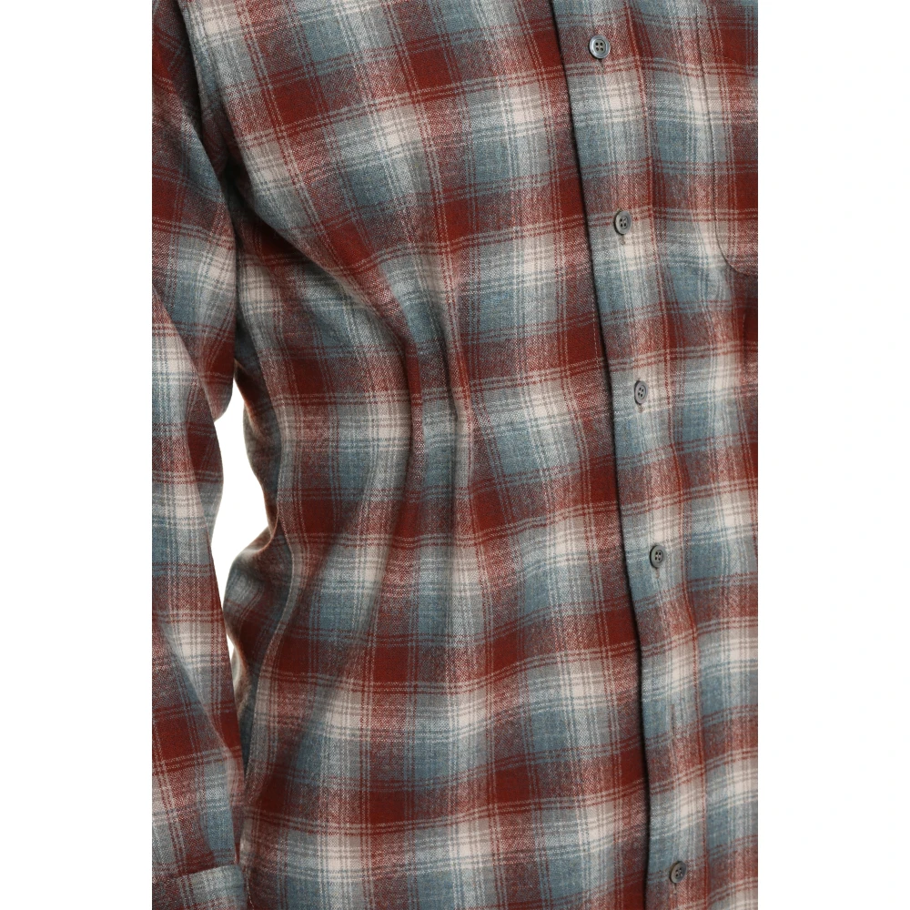 Maison Margiela Geruite wollen overhemd met Pendleton Check Motif Red Heren