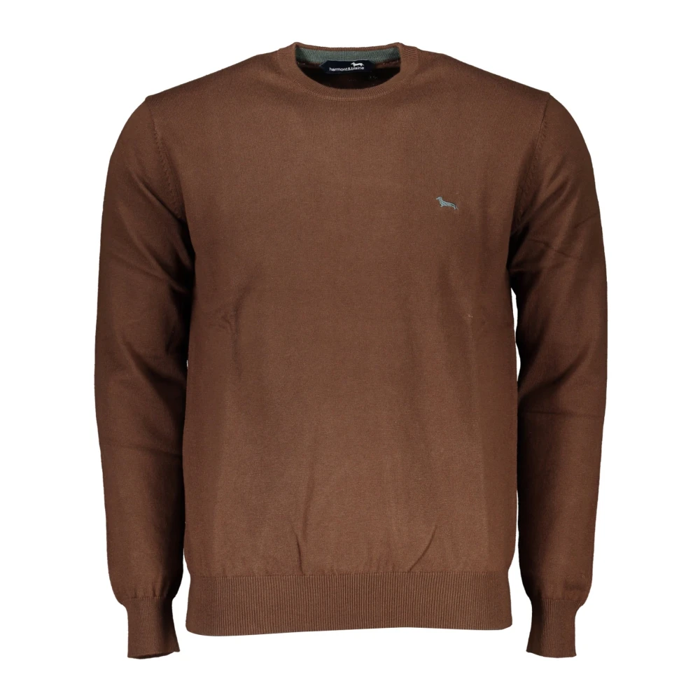 Harmont & Blaine Men's Brown Round-Neck Knitwear,, Long Sleeve Half Zip Jumper 3XL