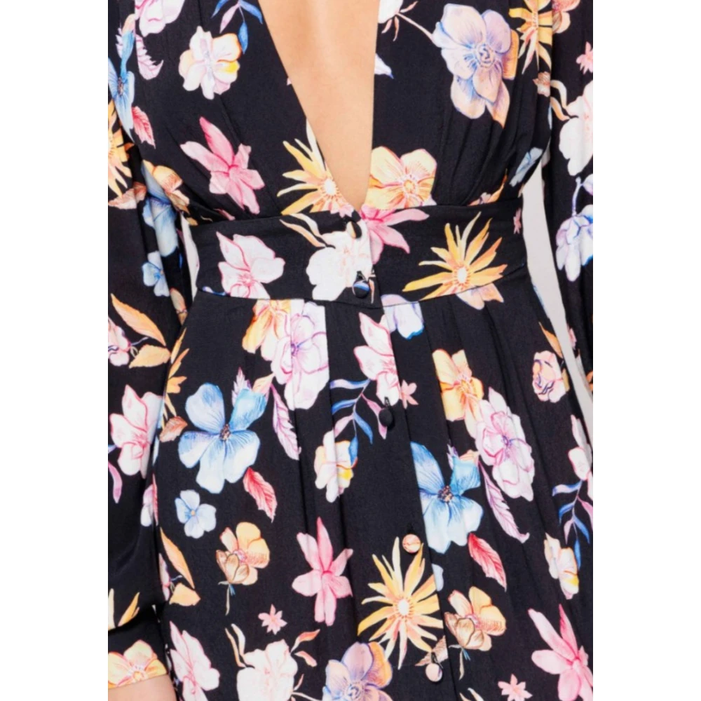 Mar De Margaritas Bloemenjurk met lange halslijn Multicolor Dames