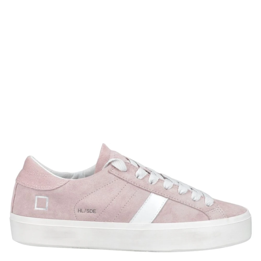 D.a.t.e. Women's Pink Leather Trainers With White Details - Sneakers - 5 Uk - Shoes