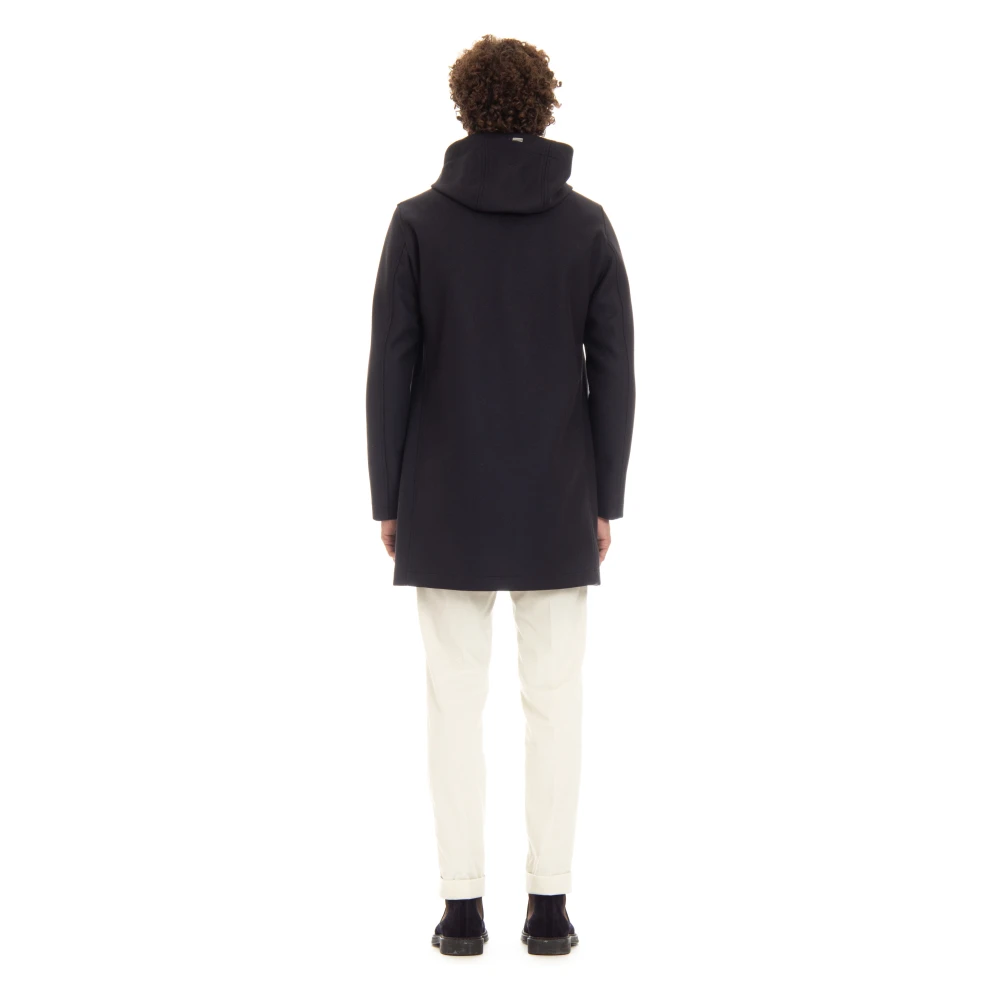 Herno Blauwe Zip Parka met Neopreen Voering Blue Heren