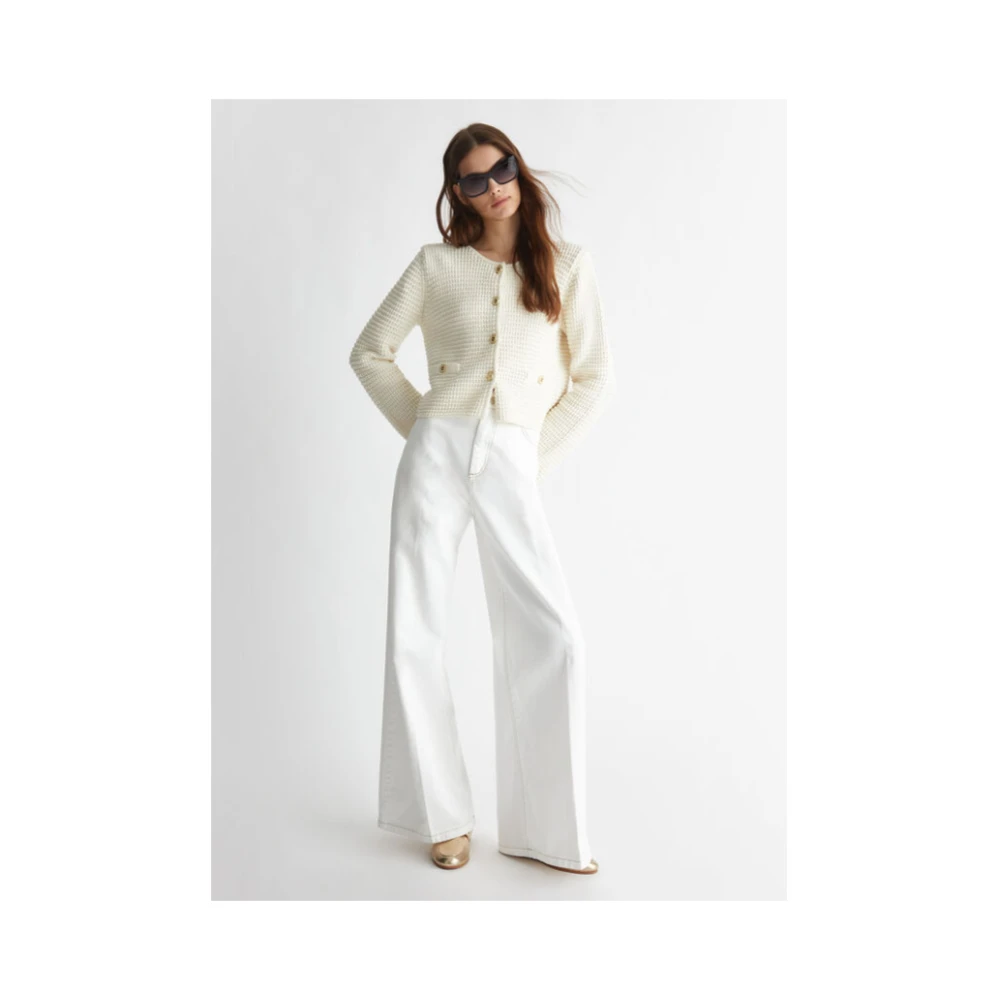 Liu Jo Gebreide Cardigan in Array Stijl Blue Dames
