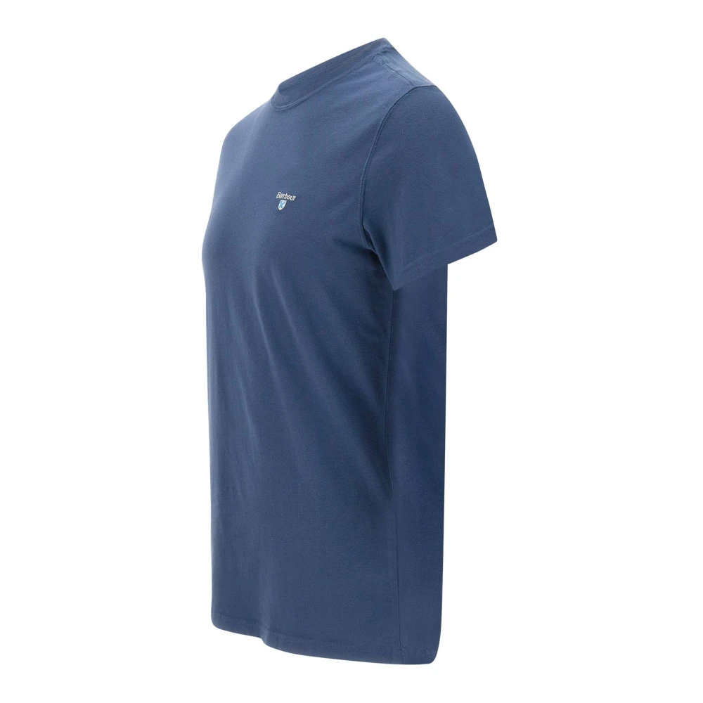 Barbour Tartan Sports T-shirt met Logo Borduurwerk Blue Heren
