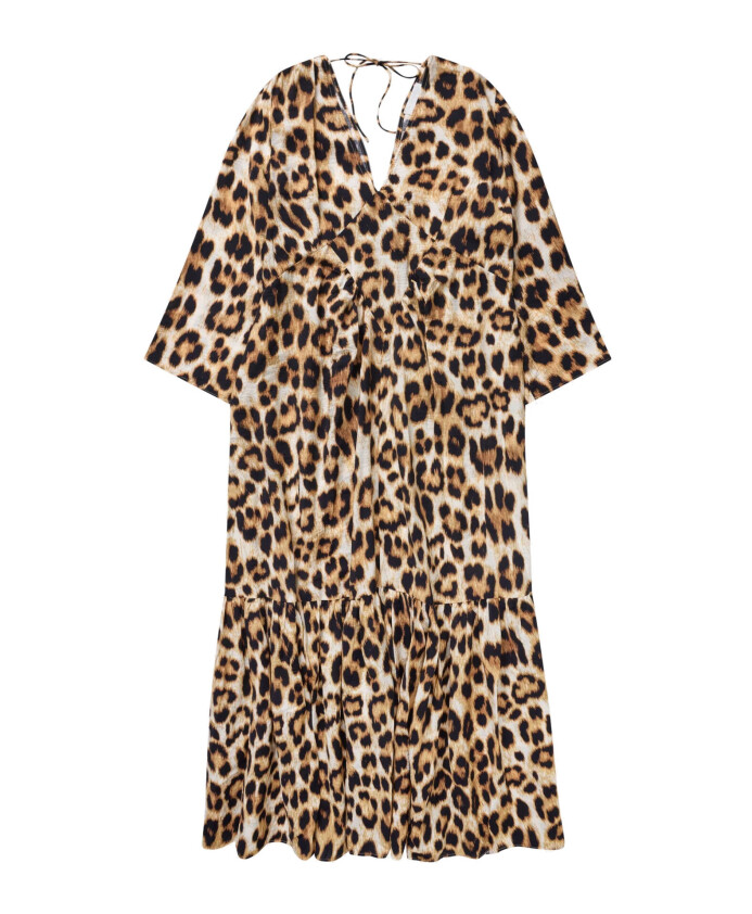 elegant-leo-print-dress-with-v-neck