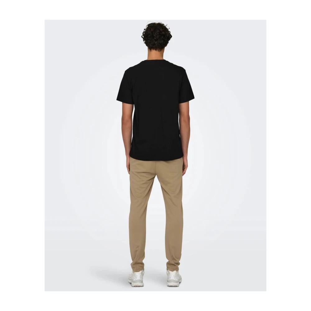 Only & Sons Casual Katoenen T-Shirt Black Heren