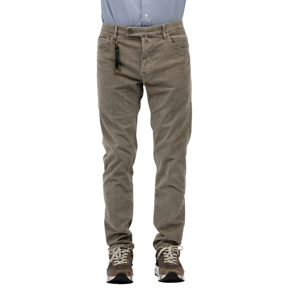 Incotex Fluwelen Maatwerk Broek Gray Heren