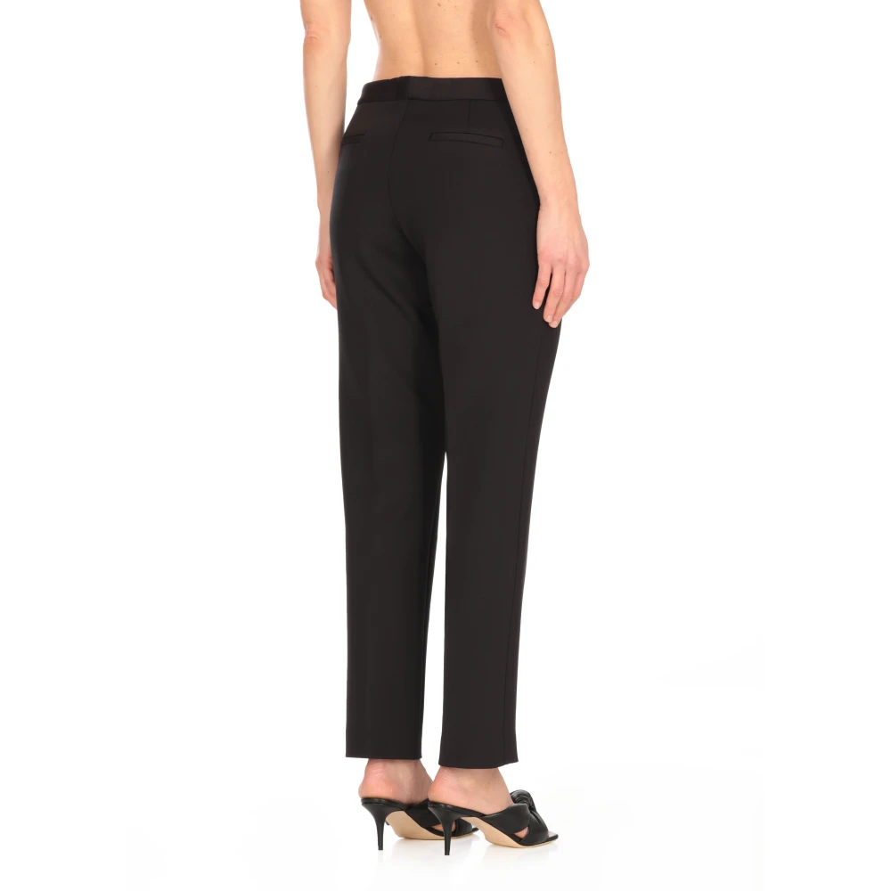 Fabiana Filippi Zwarte satijnen broek met zakken Black Dames