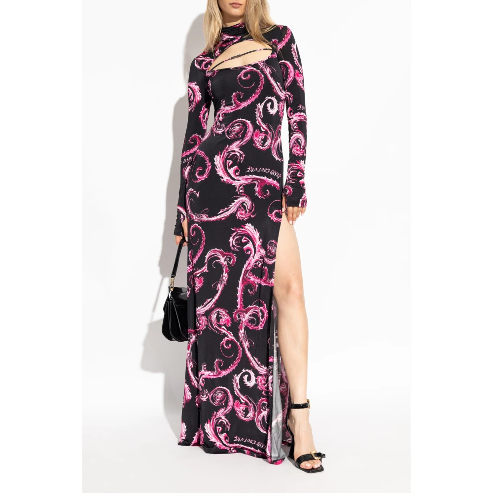 Versace Jeans Couture Gestreepte Jurk Black Dames