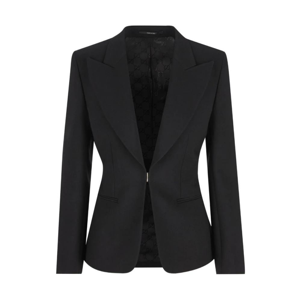 Gucci Black Technical Stretch Wool Jacket - Female - Blazers - M - Jackets