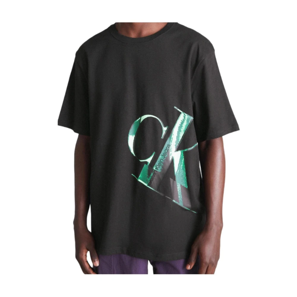 Calvin Klein Echte Schuine Hypnotiserende T-shirt Black Heren