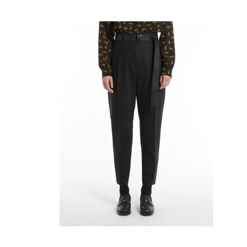 Max Mara Katoenen Broek Black Dames