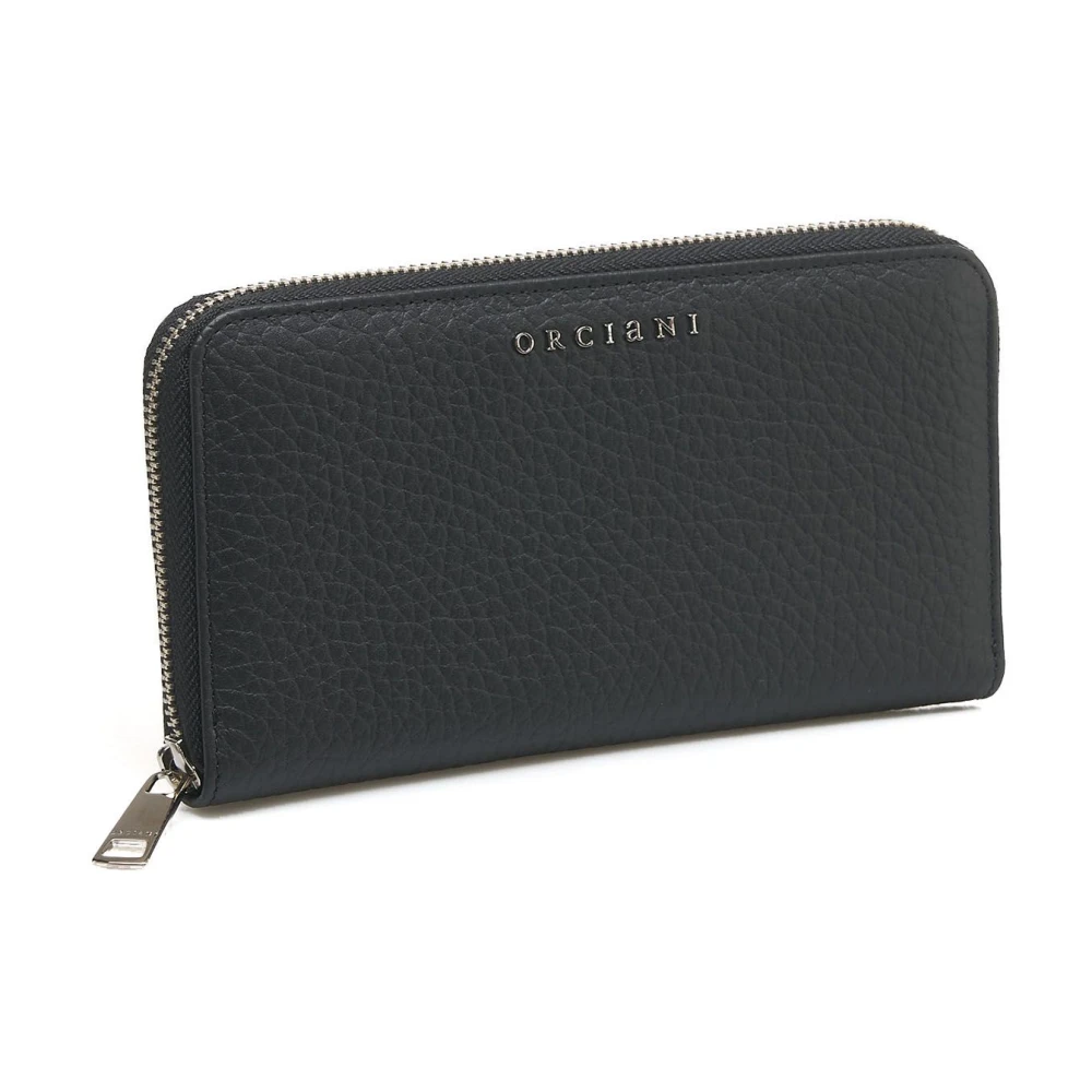 Orciani Zwarte Leren Portemonnee Stijlvolle Damesaccessoires Black Dames