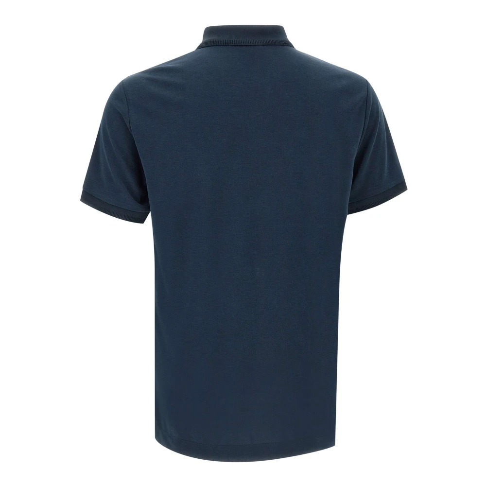 Emporio Armani EA7 Zachte Lyocell Heren Polo Shirt Blauw Blue Heren